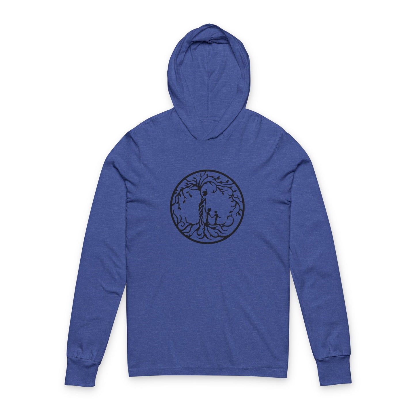 Tree of Life Two Children Design Hooded Long Sleeve Tee - Perfect for Outdoor Enthusiasts, Gifts, Casual Wear, Nature Lovers, Cozy Style