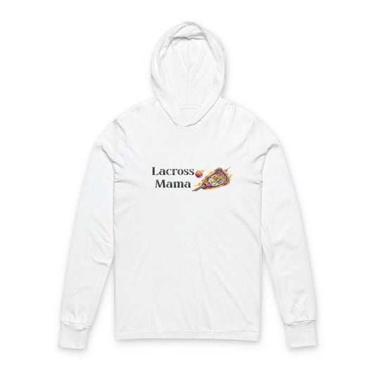 Lacrosse Mama Unisex Hooded Long Sleeve Tee, Sports Apparel, Gift for Moms, Athletic Wear, Casual Comfort