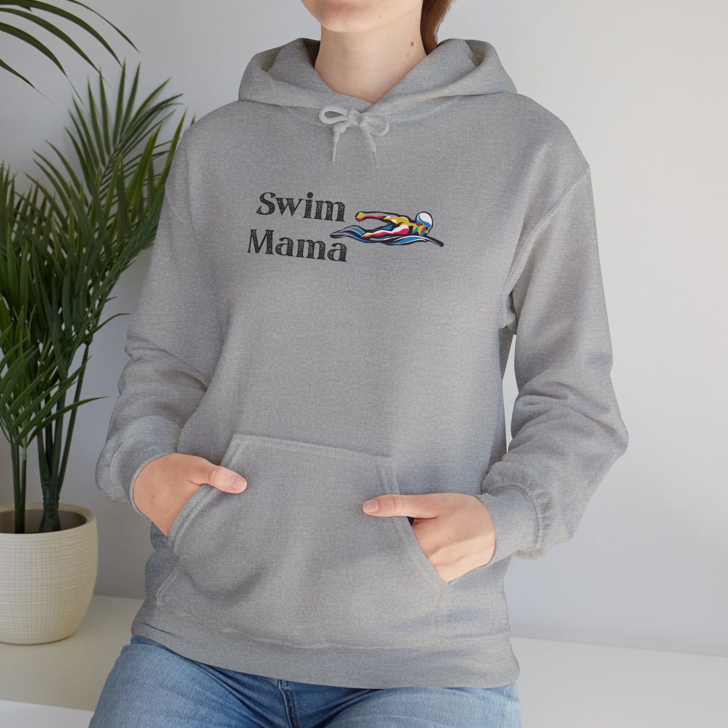 Swim Mama Hoodie - Cozy Swimwear Lover's Sweatshirt, Perfect Gift for Moms, Beach Days, Summer Holidays, Swim Class