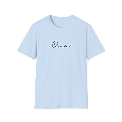 'Oma' Unisex Softstyle T-Shirt, Gift for Grandmother, Mother's Day Tee, Casual Wear, Family Reunion, Everyday Comfort