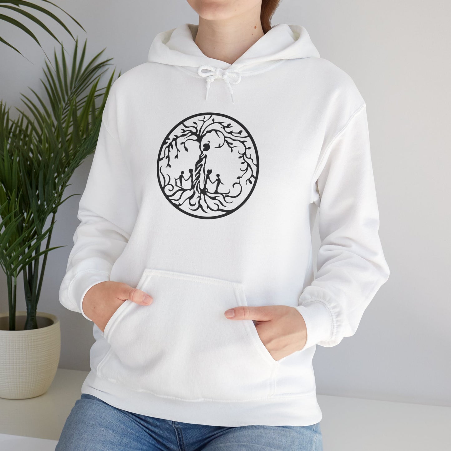 Tree of Life Four Children Hoodie, Cozy Sweatshirt for Animal Lovers, Gift for Birthdays, Holidays, Nature Lovers Apparel