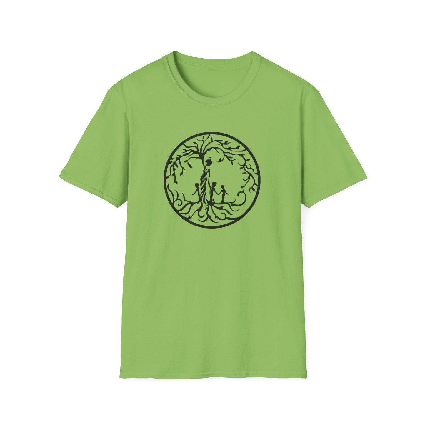 Tree of Life Three Children Unisex Softstyle T-Shirt, Eco-Friendly Gift, Casual Wear, Tree Design Tee, Unique Graphic Shirt