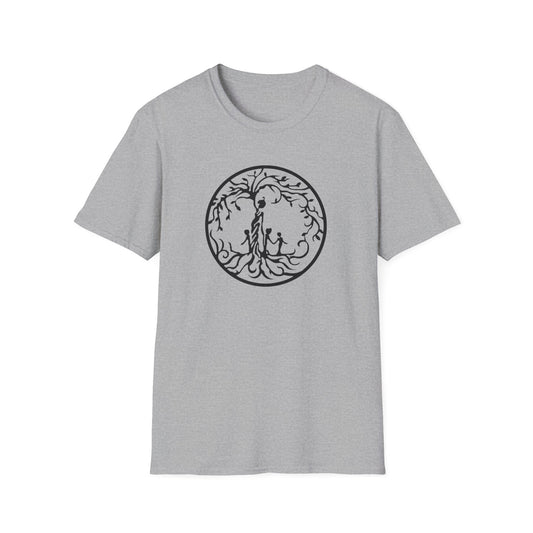 Tree of Life Three Children Unisex Softstyle T-Shirt, Eco-Friendly Gift, Casual Wear, Tree Design Tee, Unique Graphic Shirt