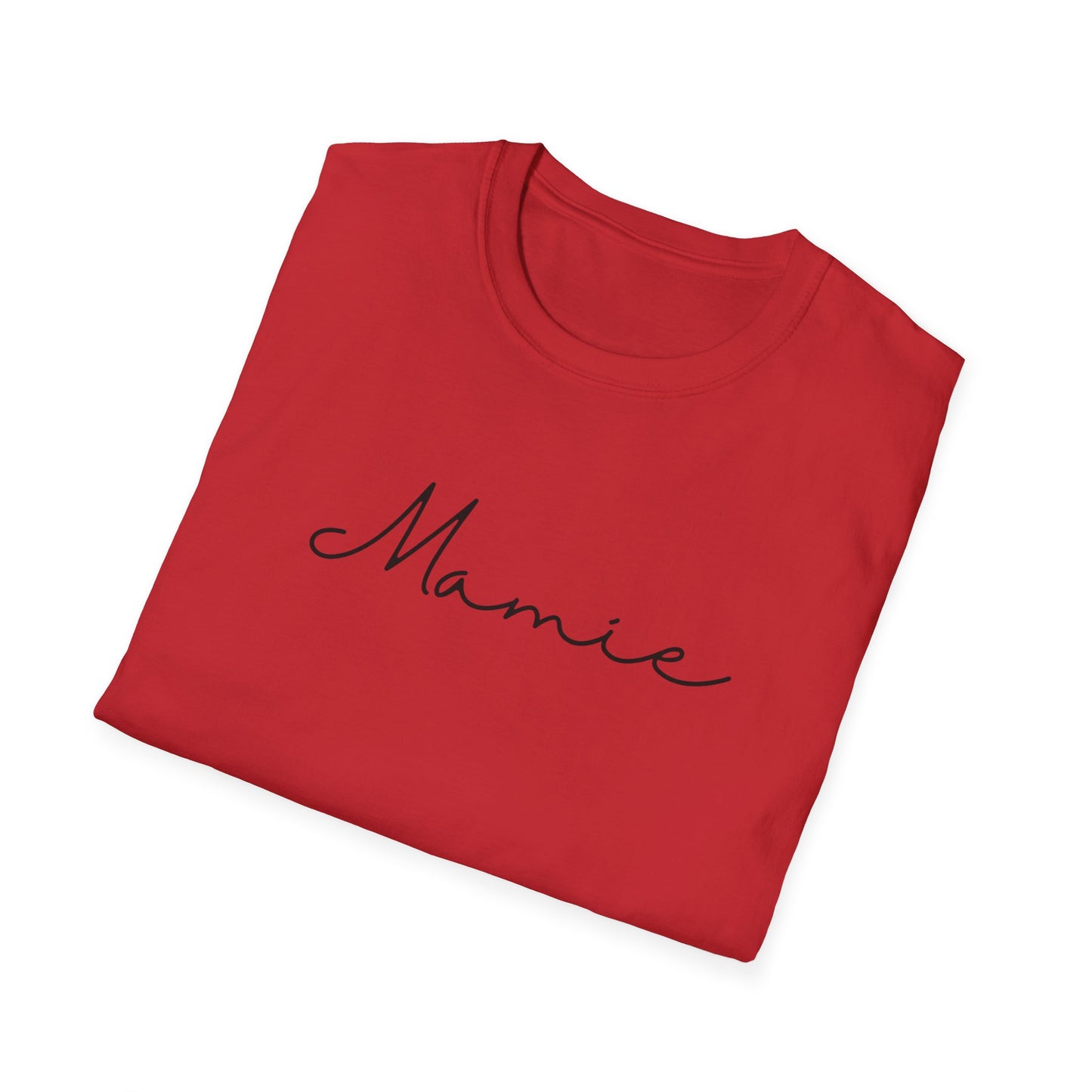 Mamie Unisex Softstyle T-Shirt, Mother's Day Gift, Custom Family T-Shirt, Casual Wear, Birthday Surprise, Comfortable Apparel