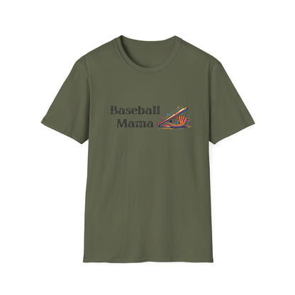 Baseball Mama Unisex Softstyle T-Shirt, Perfect for Game Day, Sports Fan Gift, Mother's Day, Casual Wear, Baseball Enthusiasts