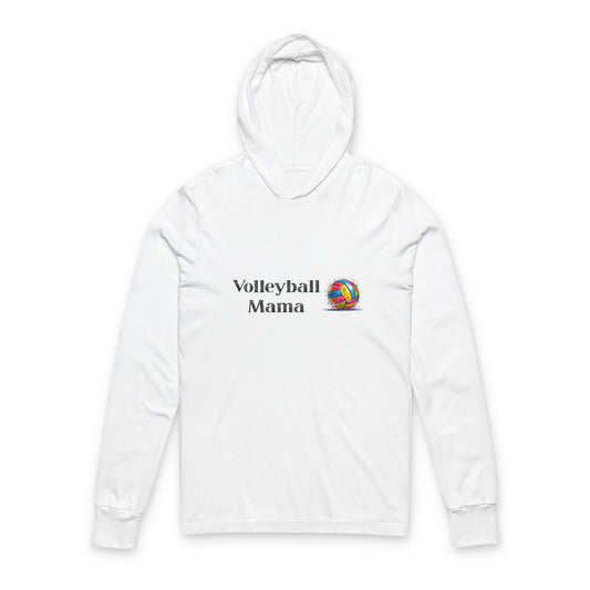 Volleyball Mama Unisex Hooded Long Sleeve Tee - Perfect for Sports, Gift for Moms, Casual Wear, Team Spirit, Beach Days