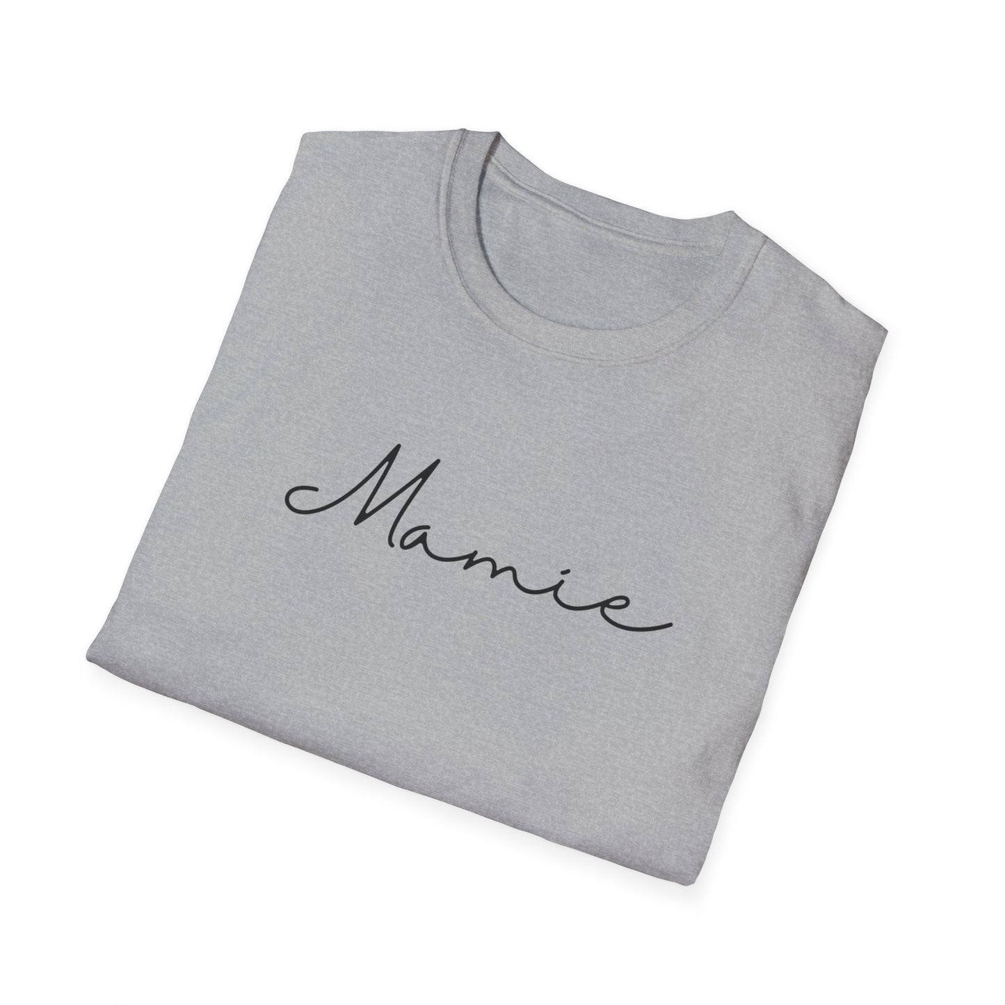 Mamie Unisex Softstyle T-Shirt, Mother's Day Gift, Custom Family T-Shirt, Casual Wear, Birthday Surprise, Comfortable Apparel