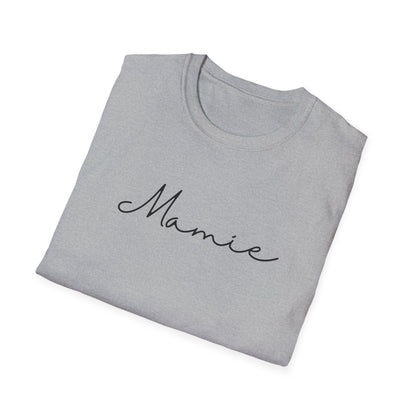 Mamie Unisex Softstyle T-Shirt, Mother's Day Gift, Custom Family T-Shirt, Casual Wear, Birthday Surprise, Comfortable Apparel