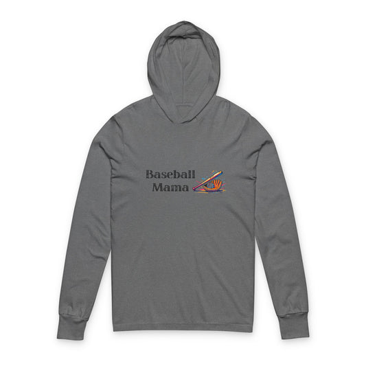 Baseball Mama Unisex Hooded Long Sleeve Tee, Soft Hoodie for Sports Fans, Perfect Gift for Mother's Day, Baseball Events, Casual Wear