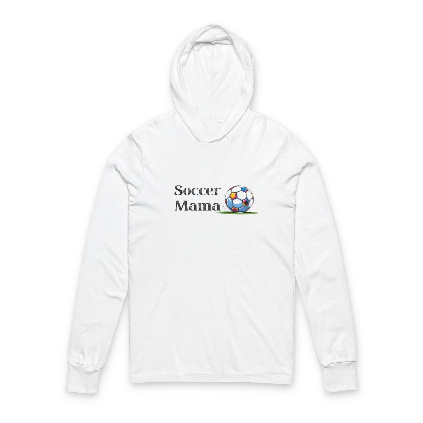 Soccer Mama Unisex Hooded Long Sleeve Tee, Sports Apparel, Gift for Soccer Moms, Casual Wear, Athletic Hoodie