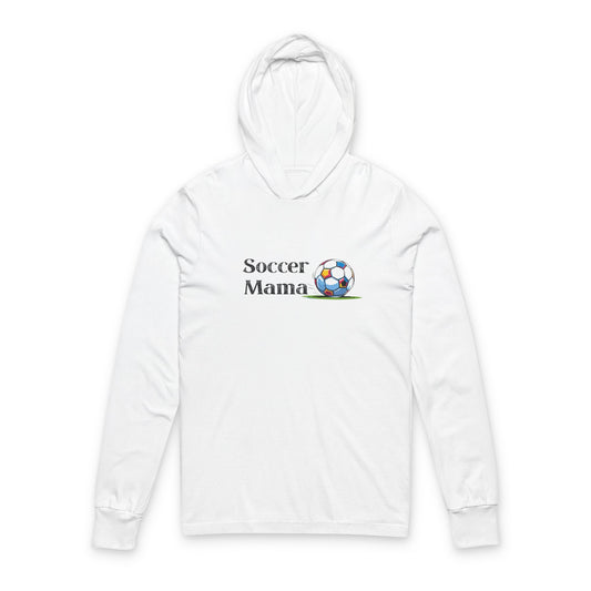 Soccer Mama Unisex Hooded Long Sleeve Tee, Sports Apparel, Gift for Soccer Moms, Casual Wear, Athletic Hoodie