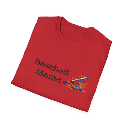Baseball Mama Unisex Softstyle T-Shirt, Perfect for Game Day, Sports Fan Gift, Mother's Day, Casual Wear, Baseball Enthusiasts