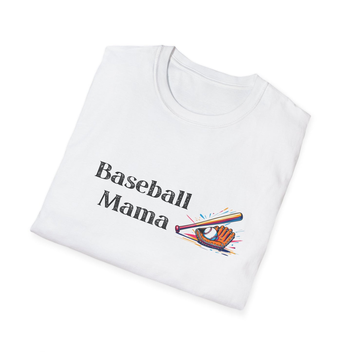 Baseball Mama Unisex Softstyle T-Shirt, Perfect for Game Day, Sports Fan Gift, Mother's Day, Casual Wear, Baseball Enthusiasts