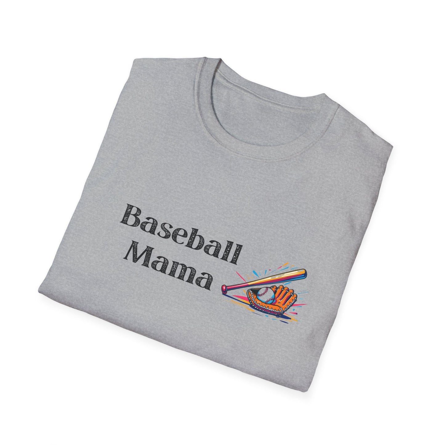 Baseball Mama Unisex Softstyle T-Shirt, Perfect for Game Day, Sports Fan Gift, Mother's Day, Casual Wear, Baseball Enthusiasts