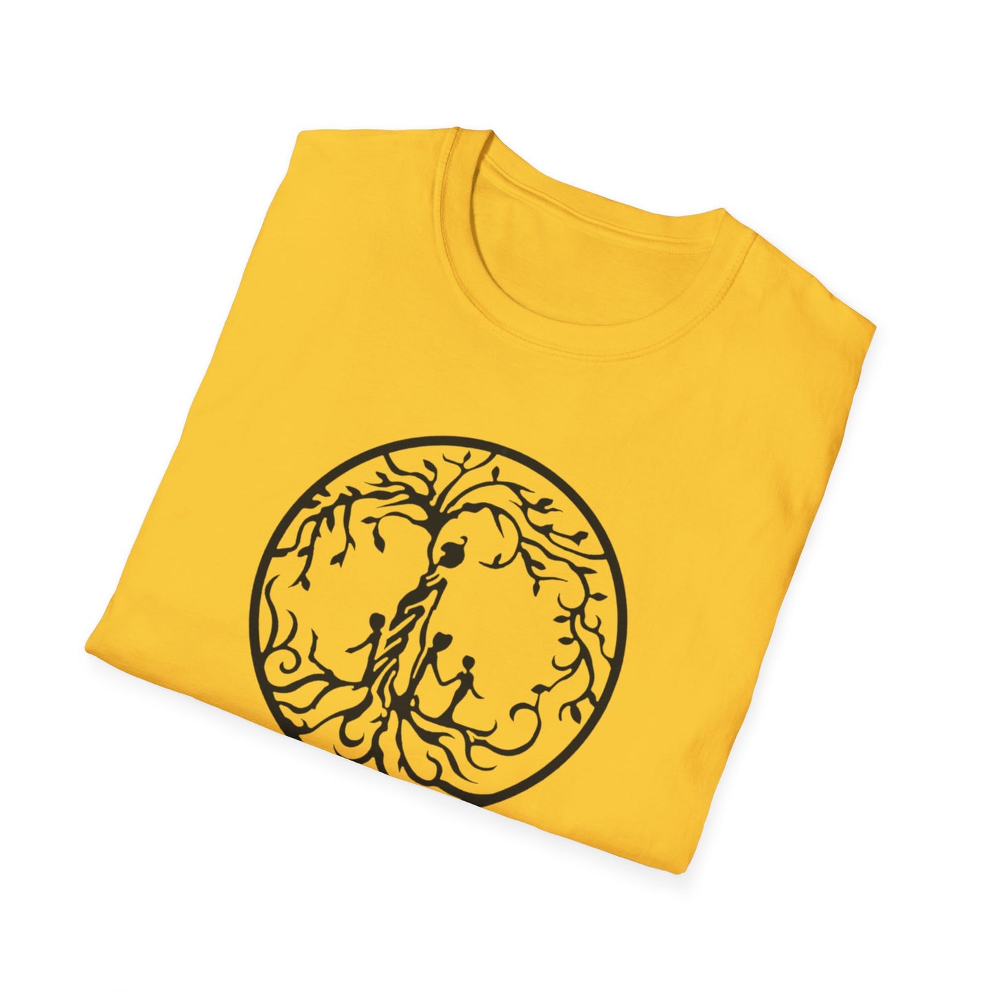 Tree of Life Three Children Unisex Softstyle T-Shirt, Eco-Friendly Gift, Casual Wear, Tree Design Tee, Unique Graphic Shirt
