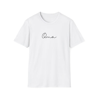 'Oma' Unisex Softstyle T-Shirt, Gift for Grandmother, Mother's Day Tee, Casual Wear, Family Reunion, Everyday Comfort