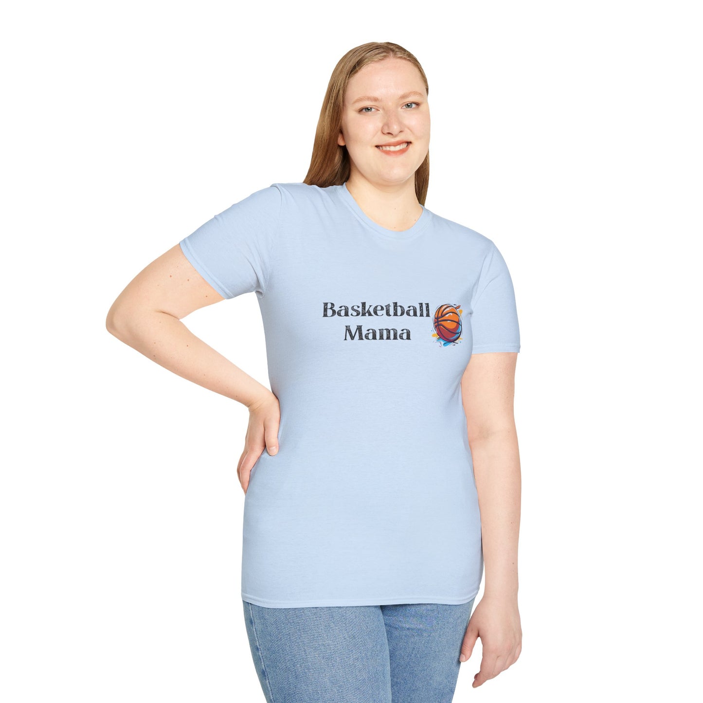 Basketball Mama Unisex Softstyle T-Shirt | Perfect Gift for Sports Moms | Birthday, Mother's Day, Sports Events, Game Day!