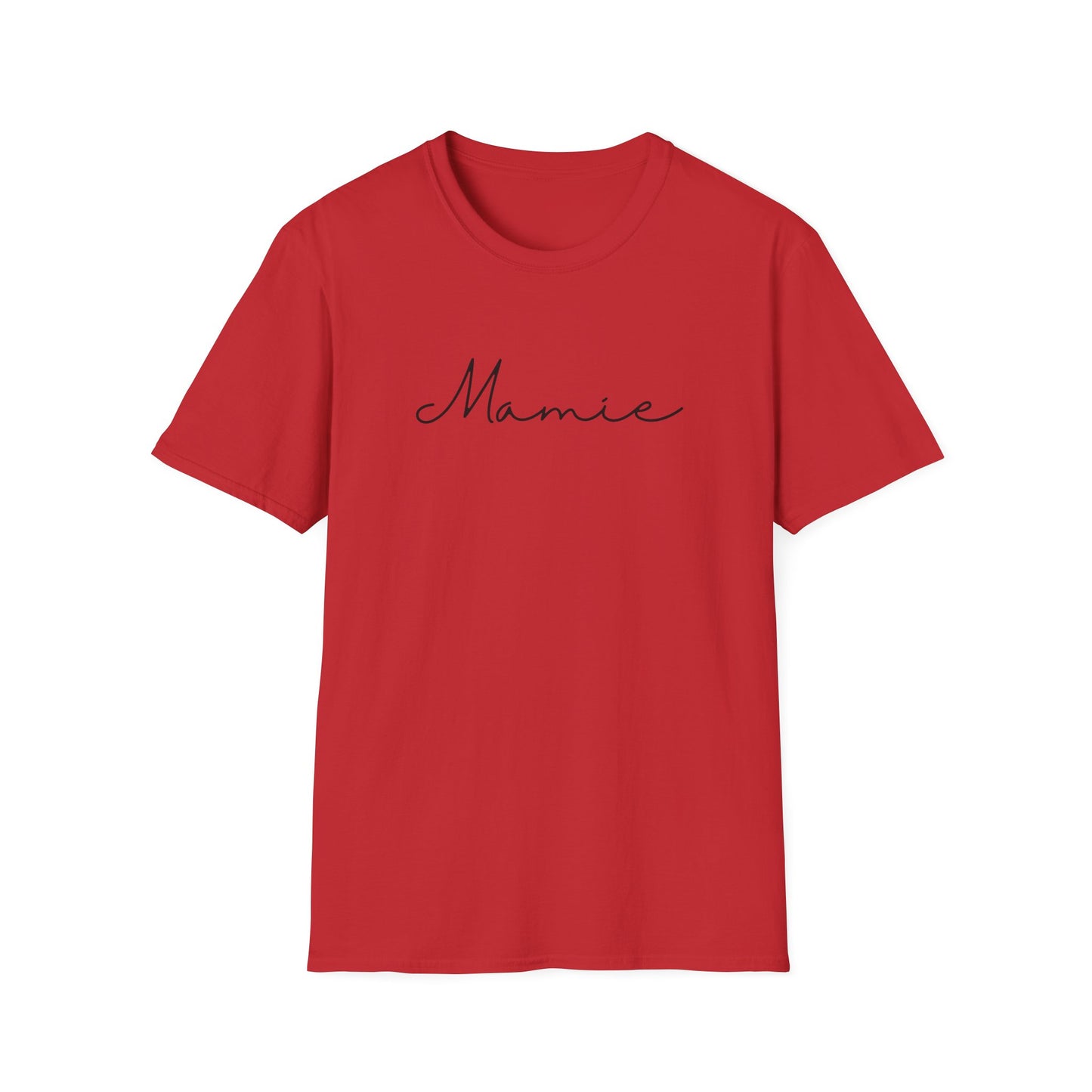 Mamie Unisex Softstyle T-Shirt, Mother's Day Gift, Custom Family T-Shirt, Casual Wear, Birthday Surprise, Comfortable Apparel