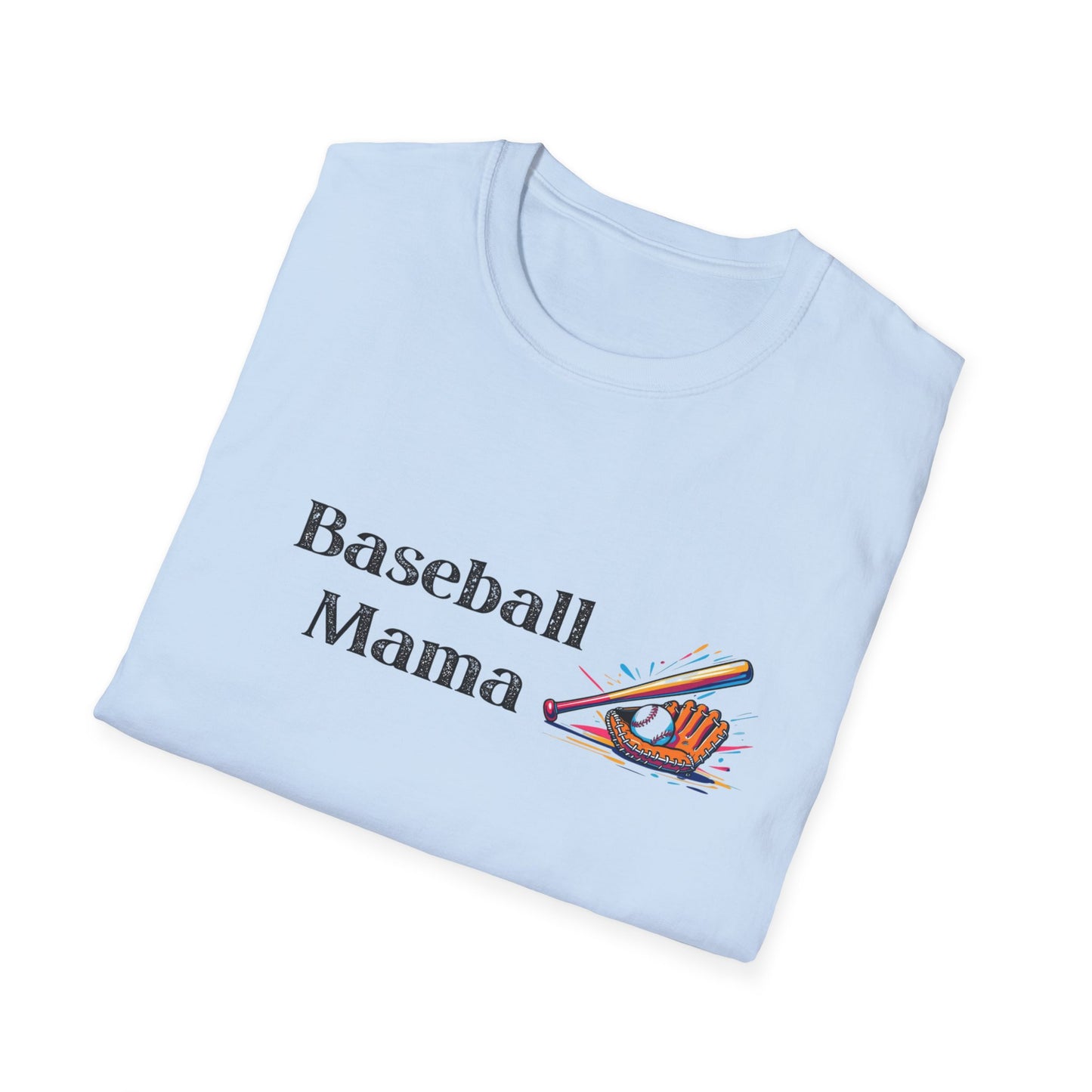 Baseball Mama Unisex Softstyle T-Shirt, Perfect for Game Day, Sports Fan Gift, Mother's Day, Casual Wear, Baseball Enthusiasts