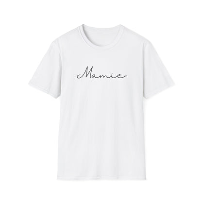 Mamie Unisex Softstyle T-Shirt, Mother's Day Gift, Custom Family T-Shirt, Casual Wear, Birthday Surprise, Comfortable Apparel