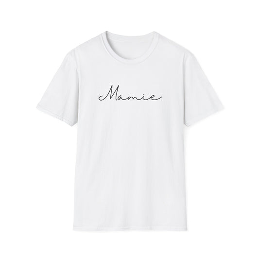 Mamie Unisex Softstyle T-Shirt, Mother's Day Gift, Custom Family T-Shirt, Casual Wear, Birthday Surprise, Comfortable Apparel