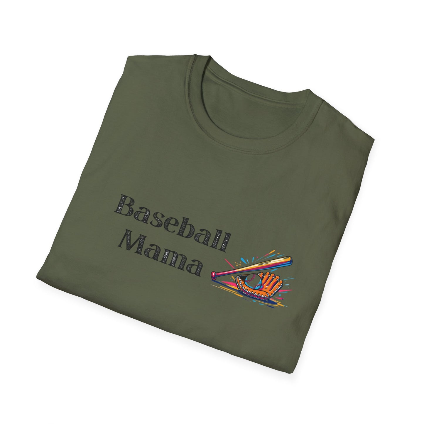 Baseball Mama Unisex Softstyle T-Shirt, Perfect for Game Day, Sports Fan Gift, Mother's Day, Casual Wear, Baseball Enthusiasts
