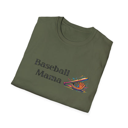 Baseball Mama Unisex Softstyle T-Shirt, Perfect for Game Day, Sports Fan Gift, Mother's Day, Casual Wear, Baseball Enthusiasts