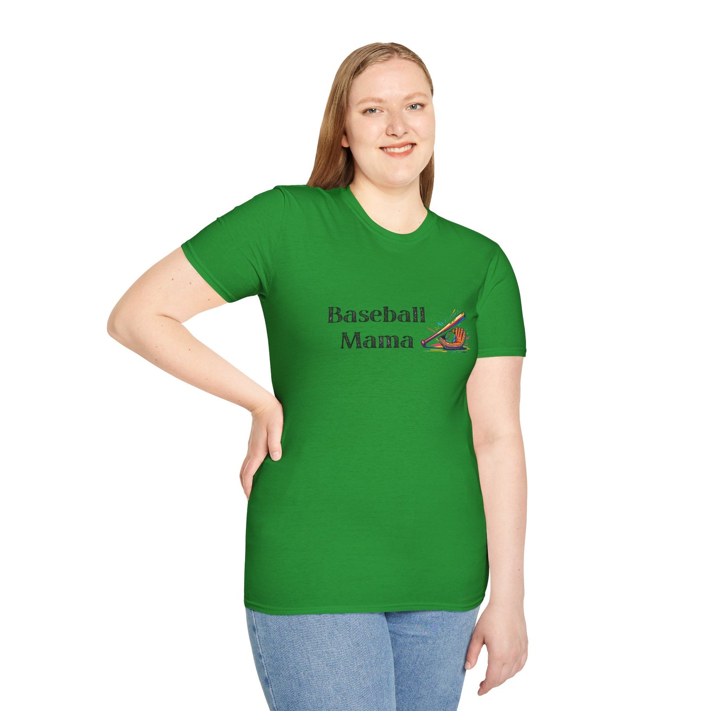 Baseball Mama Unisex Softstyle T-Shirt, Perfect for Game Day, Sports Fan Gift, Mother's Day, Casual Wear, Baseball Enthusiasts