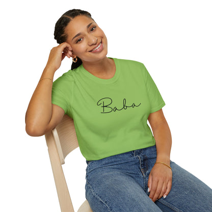 Baba Unisex Softstyle T-Shirt, Perfect Gift for Family Gatherings, Cute Baba Shirt, Celebrations, Cozy Casual Wear