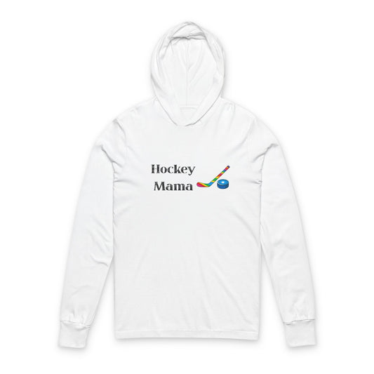 Hockey Mama Unisex Hooded Long Sleeve Tee, Sports Apparel, Gift for Moms, Hockey Fan Gear, Casual Wear, Birthday Gift
