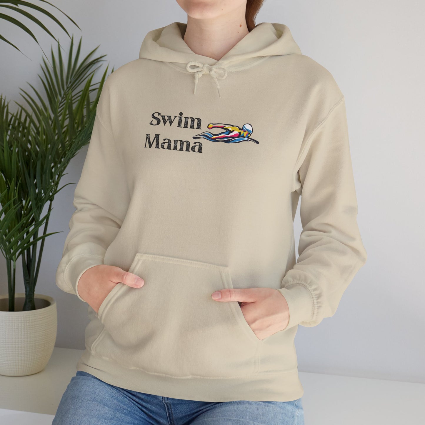Swim Mama Hoodie - Cozy Swimwear Lover's Sweatshirt, Perfect Gift for Moms, Beach Days, Summer Holidays, Swim Class
