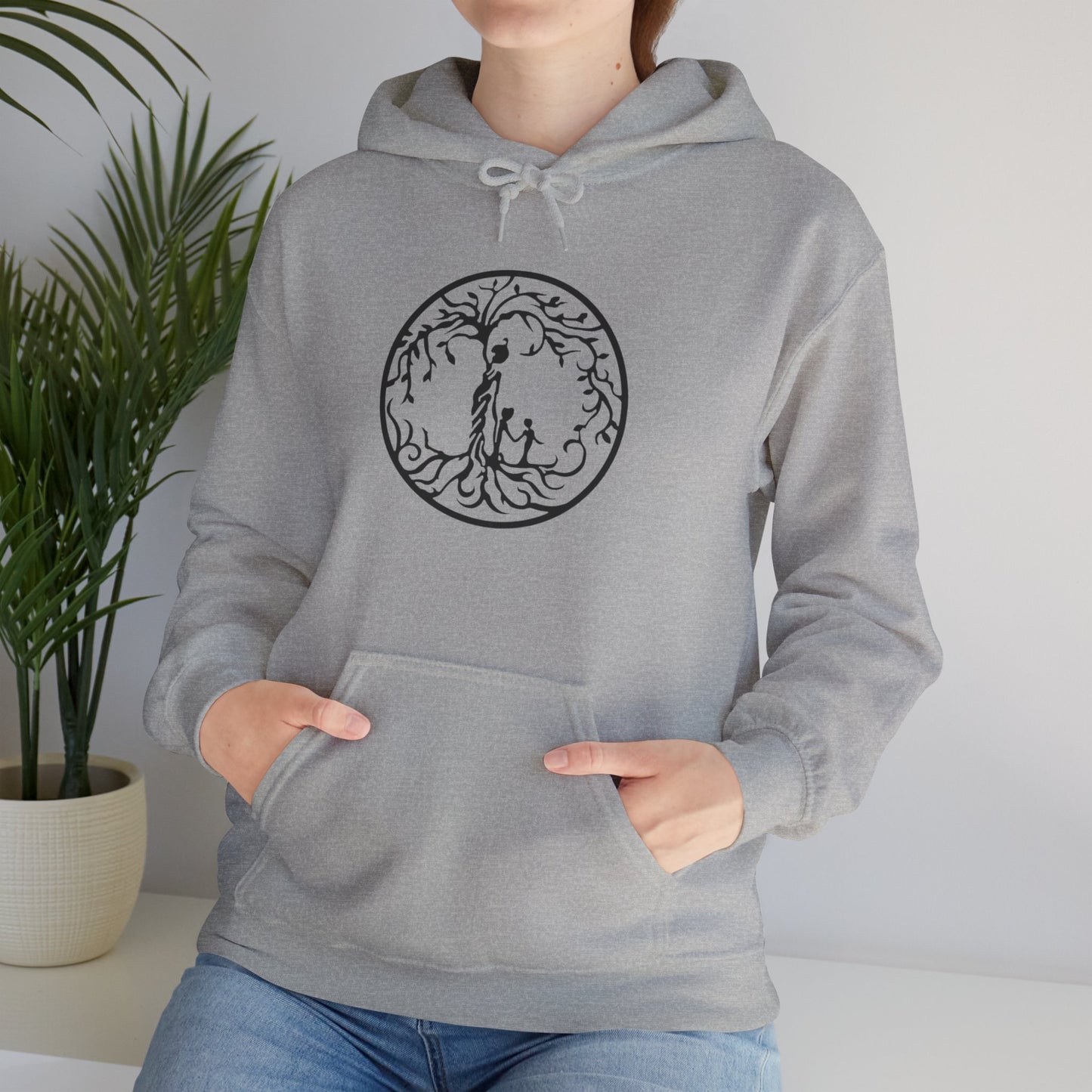 Tree of Life two children Unisex Hooded Sweatshirt | Cozy, Stylish, Perfect Gift, Eco-Friendly Apparel, Annual Gatherings