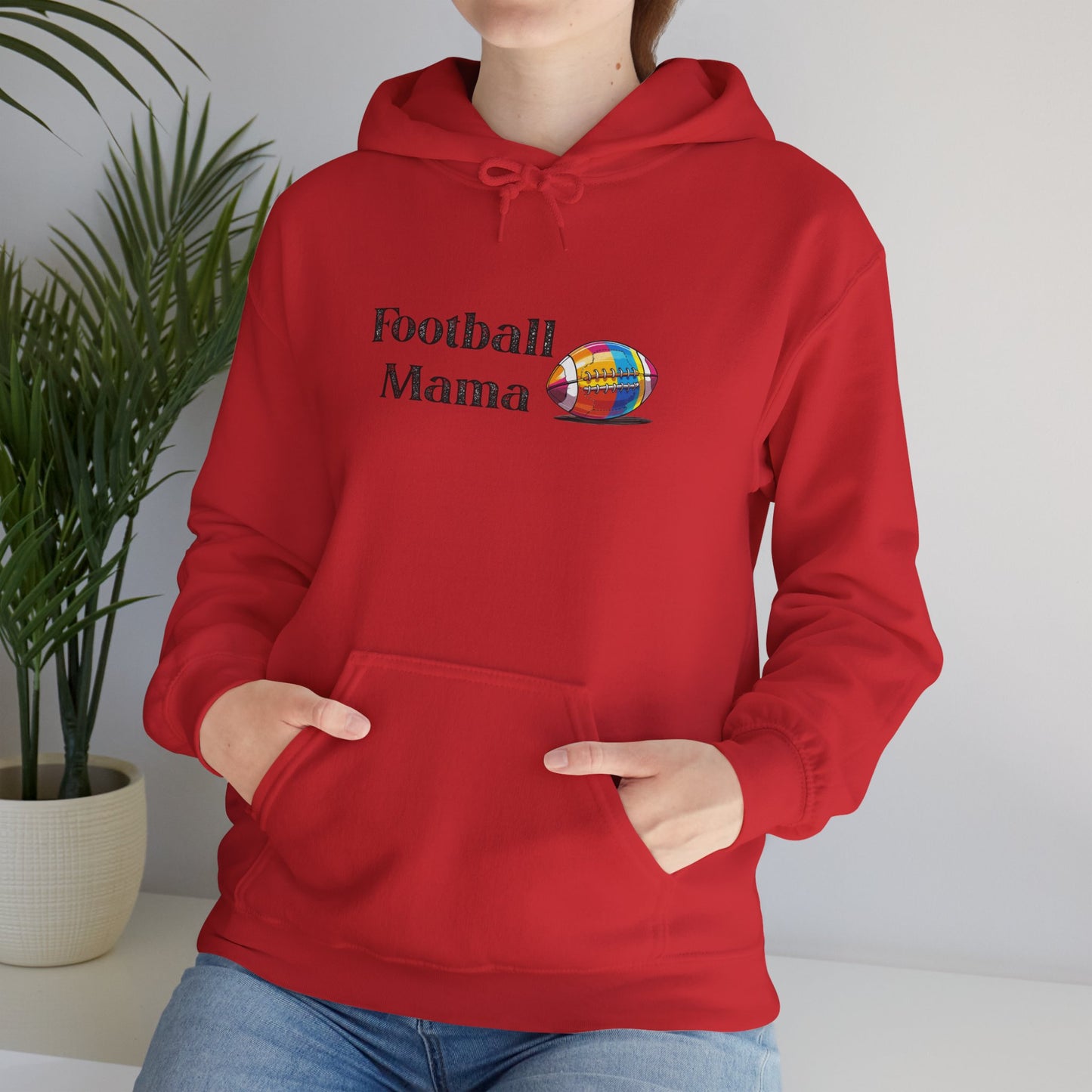 Football Mama Hooded Sweatshirt, Unisex Hoodie for Sports Moms, Gift for Football Lovers, Cozy Athletic Apparel, Game Day Outfit