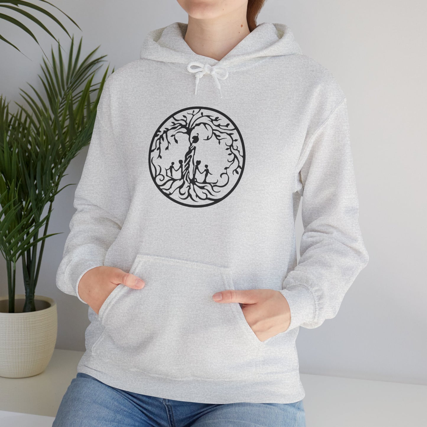 Tree of Life Four Children Hoodie, Cozy Sweatshirt for Animal Lovers, Gift for Birthdays, Holidays, Nature Lovers Apparel