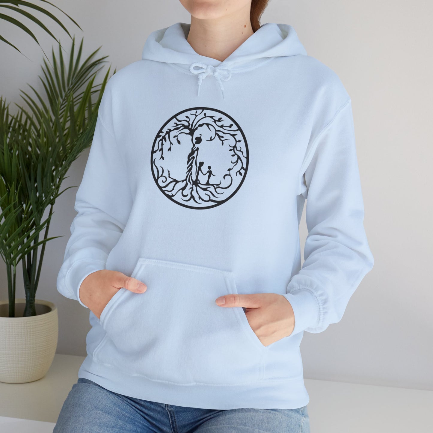 Tree of Life two children Unisex Hooded Sweatshirt | Cozy, Stylish, Perfect Gift, Eco-Friendly Apparel, Annual Gatherings