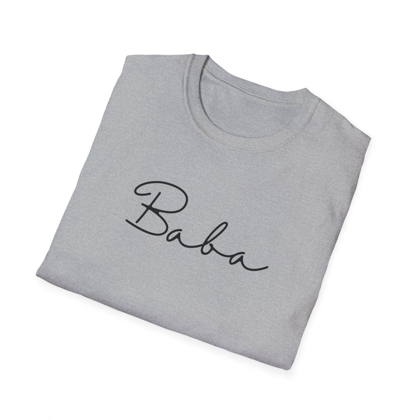 Baba Unisex Softstyle T-Shirt, Perfect Gift for Family Gatherings, Cute Baba Shirt, Celebrations, Cozy Casual Wear