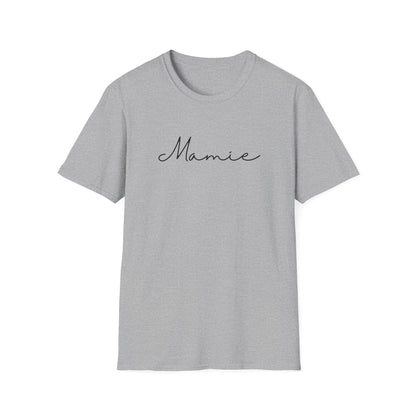 Mamie Unisex Softstyle T-Shirt, Mother's Day Gift, Custom Family T-Shirt, Casual Wear, Birthday Surprise, Comfortable Apparel