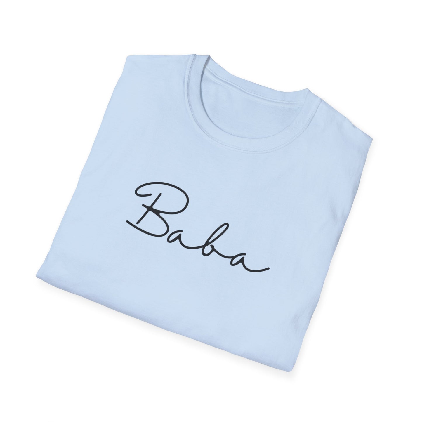 Baba Unisex Softstyle T-Shirt, Perfect Gift for Family Gatherings, Cute Baba Shirt, Celebrations, Cozy Casual Wear