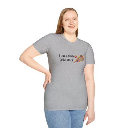 Lacrosse Mama T-Shirt, Gift for Lacrosse Moms, Softstyle Tee, Sports Apparel, Women's Casual Shirt, Mother's Day Gift