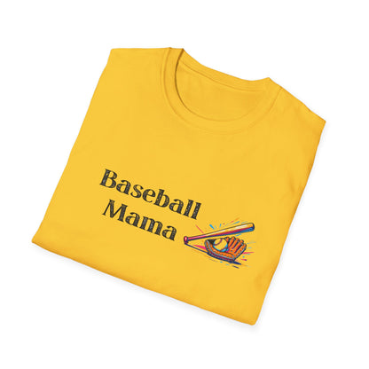 Baseball Mama Unisex Softstyle T-Shirt, Perfect for Game Day, Sports Fan Gift, Mother's Day, Casual Wear, Baseball Enthusiasts