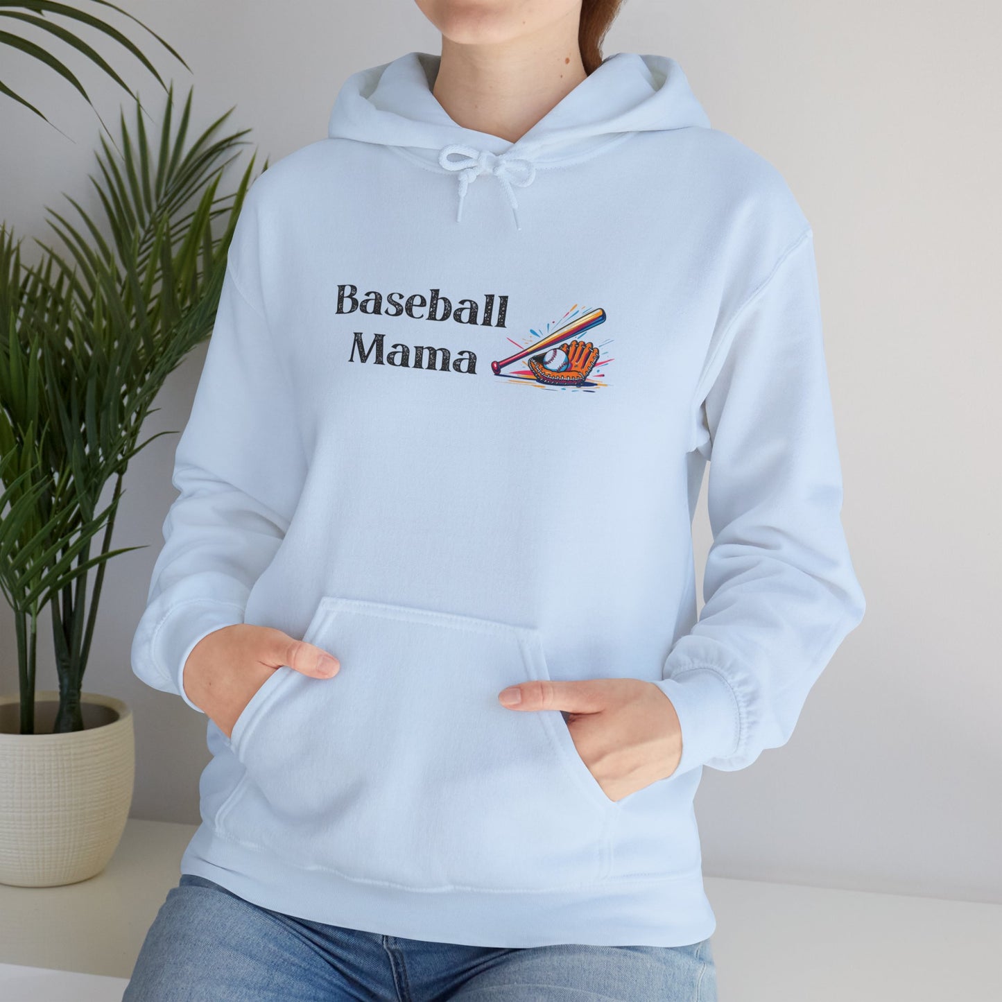 Baseball Mama Hooded Sweatshirt | Sports Apparel, Gift for Moms, Cozy Hoodie, Casual Wear, Parenting Merchandise