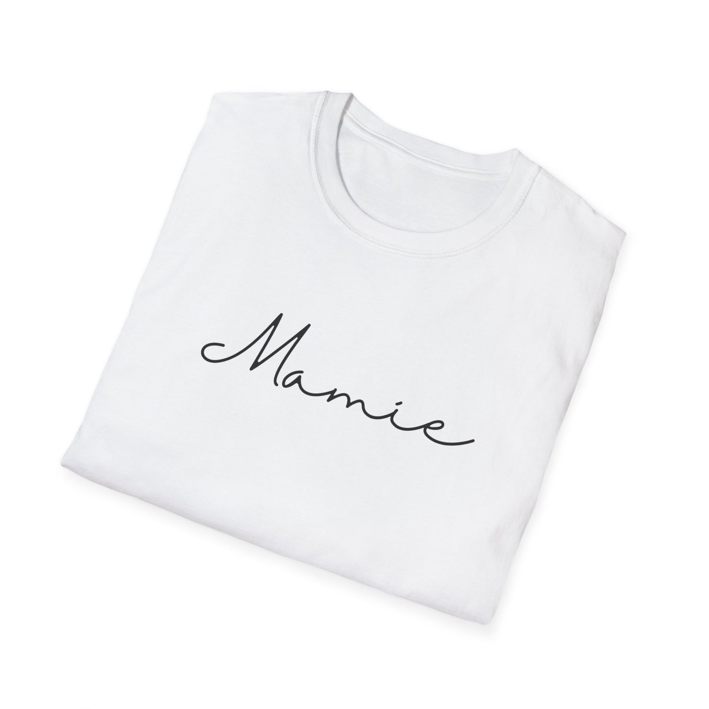Mamie Unisex Softstyle T-Shirt, Mother's Day Gift, Custom Family T-Shirt, Casual Wear, Birthday Surprise, Comfortable Apparel