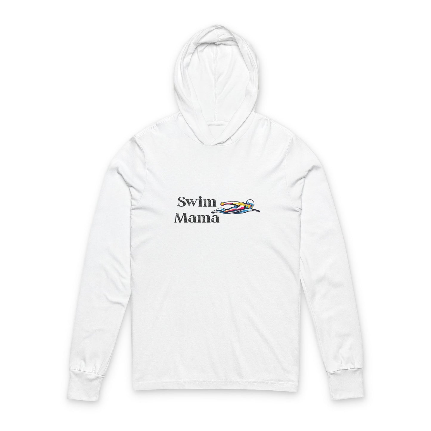 Swim Mama Unisex Hooded Long Sleeve Tee, Great for Mother’s Day, Swim Team Gifts, Fitness Apparel, Vacation Wear, Casual Comfort