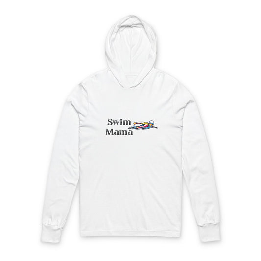 Swim Mama Unisex Hooded Long Sleeve Tee, Great for Mother’s Day, Swim Team Gifts, Fitness Apparel, Vacation Wear, Casual Comfort
