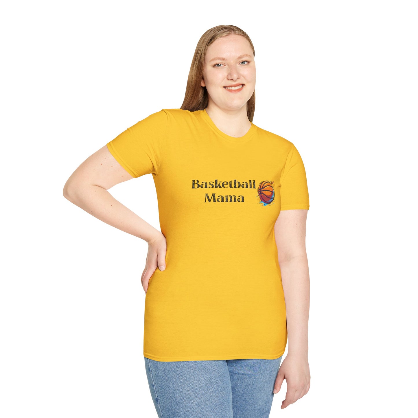 Basketball Mama Unisex Softstyle T-Shirt | Perfect Gift for Sports Moms | Birthday, Mother's Day, Sports Events, Game Day!