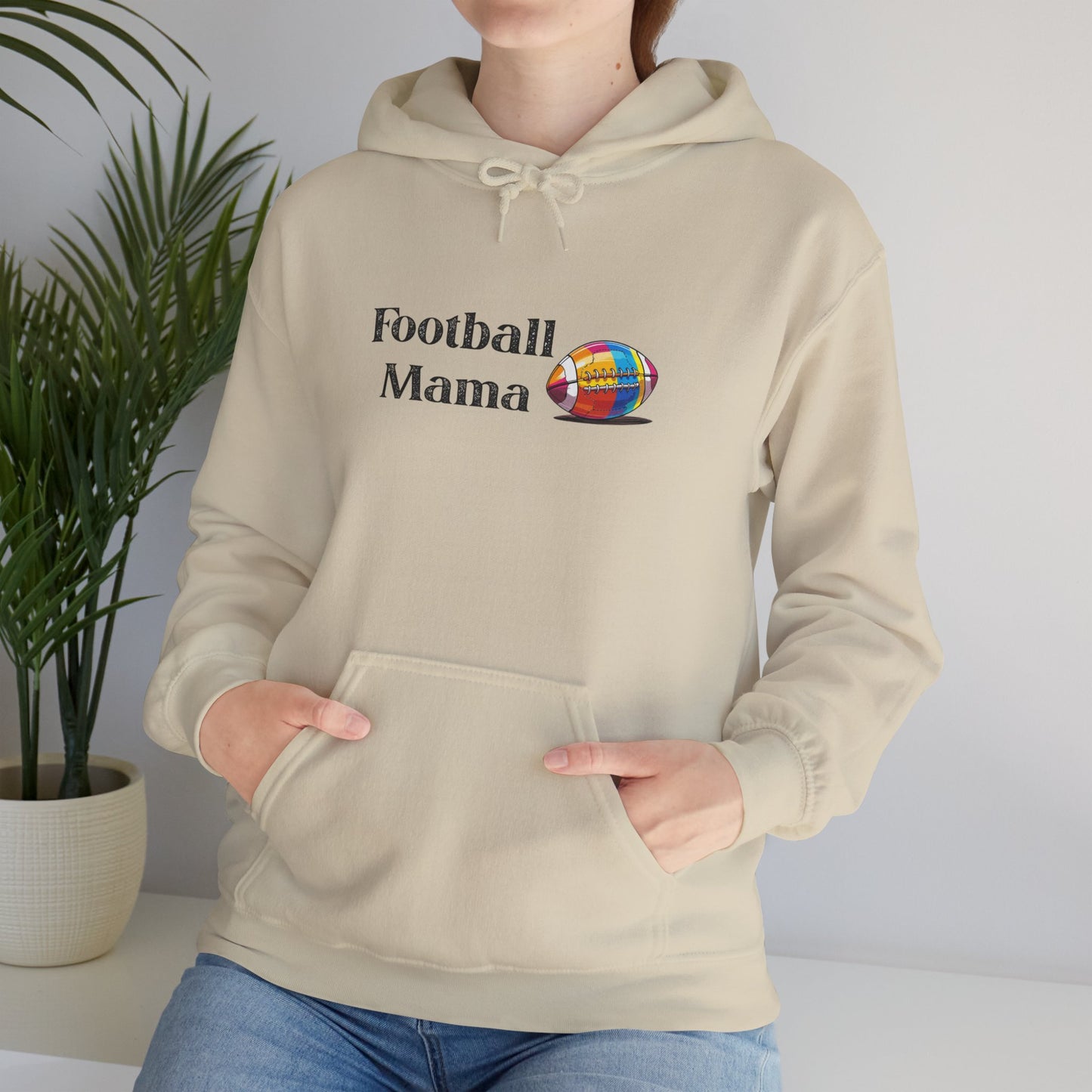 Football Mama Hooded Sweatshirt, Unisex Hoodie for Sports Moms, Gift for Football Lovers, Cozy Athletic Apparel, Game Day Outfit