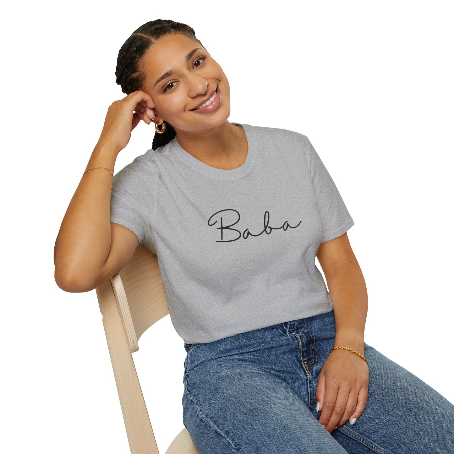 Baba Unisex Softstyle T-Shirt, Perfect Gift for Family Gatherings, Cute Baba Shirt, Celebrations, Cozy Casual Wear
