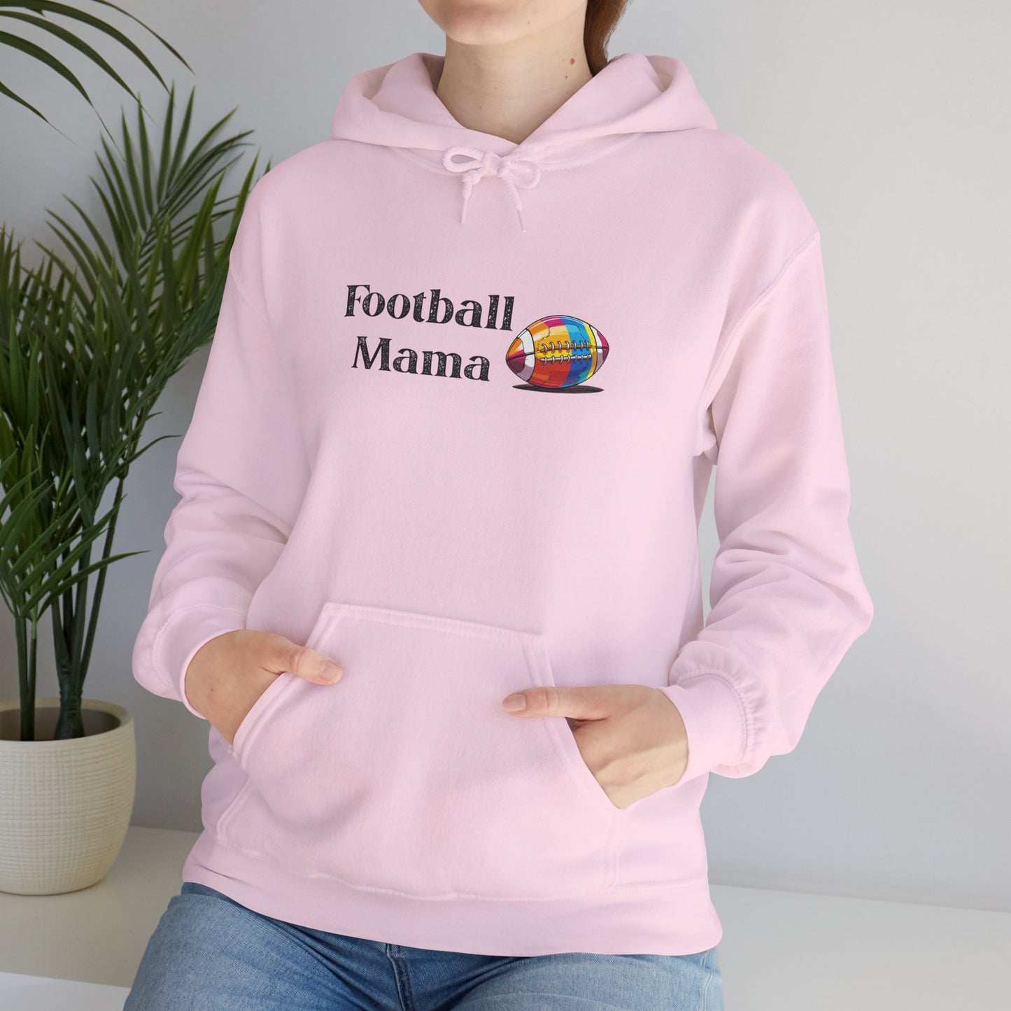 Football Mama Hooded Sweatshirt, Unisex Hoodie for Sports Moms, Gift for Football Lovers, Cozy Athletic Apparel, Game Day Outfit
