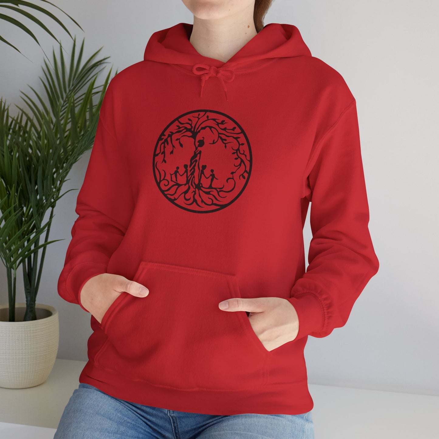 Tree of Life Four Children Hoodie, Cozy Sweatshirt for Animal Lovers, Gift for Birthdays, Holidays, Nature Lovers Apparel