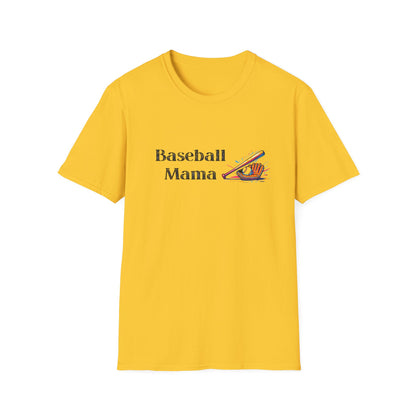 Baseball Mama Unisex Softstyle T-Shirt, Perfect for Game Day, Sports Fan Gift, Mother's Day, Casual Wear, Baseball Enthusiasts